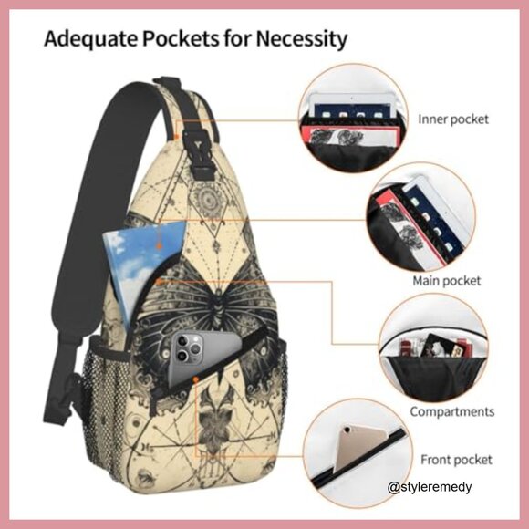 Polyester Sling Backpack with Multiple Pockets for Hiking Travel main image 4